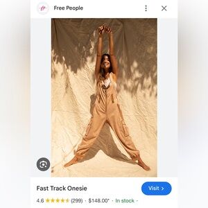 Free People Fast Track Onesie: Khaki.  New without tags. Size: M